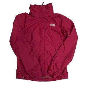 North Face Dryvent Pink Windbreaker Rain Jacket Packable Hood Womens Size Small